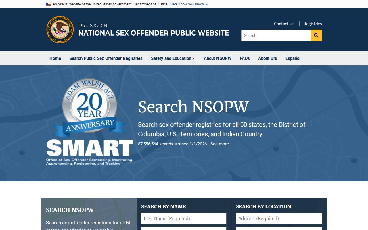 National registry search supplement for a Cedar County sex offender lookup